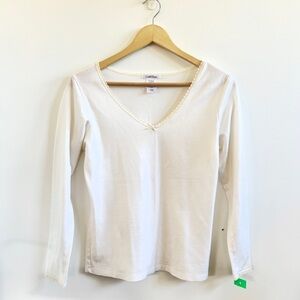 Women's White Long Sleeve Top